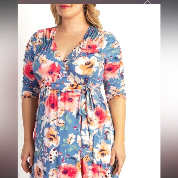 New Kiyonna Meadow dreams Floral Maxi Dress size 2X 🌸🌹🌺🌷 - Picture 4 of 8